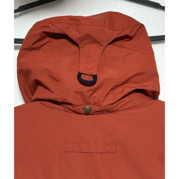 Lands End Orange Jacket Mens Windcheck Hooded Fleece Lined Large 42-44 EUC - Picture 12 of 13